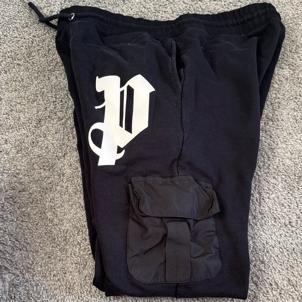 Palm Angels Black Joggers with White Logo